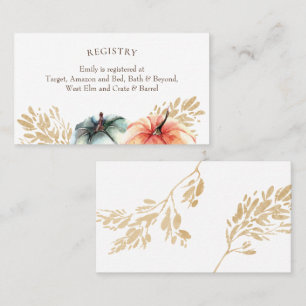 Fall Wasserfarbe Pumpkin Wheat Dusche Registrierun Visitenkarte