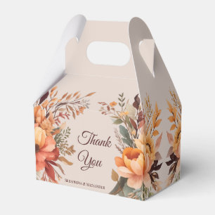 Fall Wasserfarbe Rustikale Flora Danke Hochzeit Geschenkschachtel
