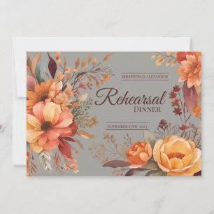 Fall Wasserfarbe Rustikale Probe Abendessen Einladung