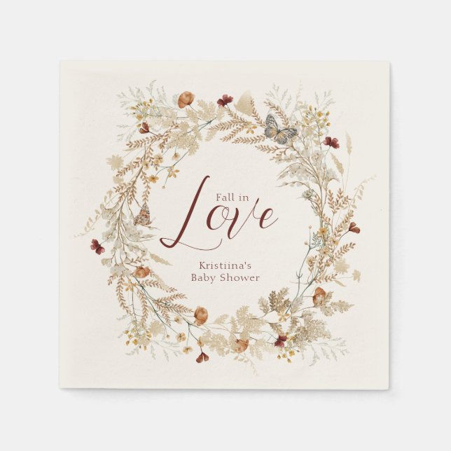 Fall Wasserfarbe Wildblume Kinderdusche Serviette (Vorderseite)