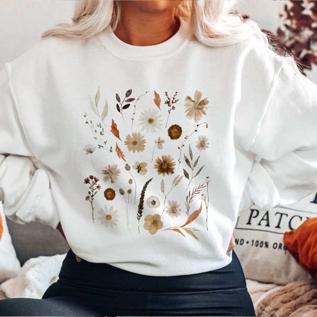 Fall Wasserfarbe Wildblumen Sweatshirt (Von Creator hochgeladen)