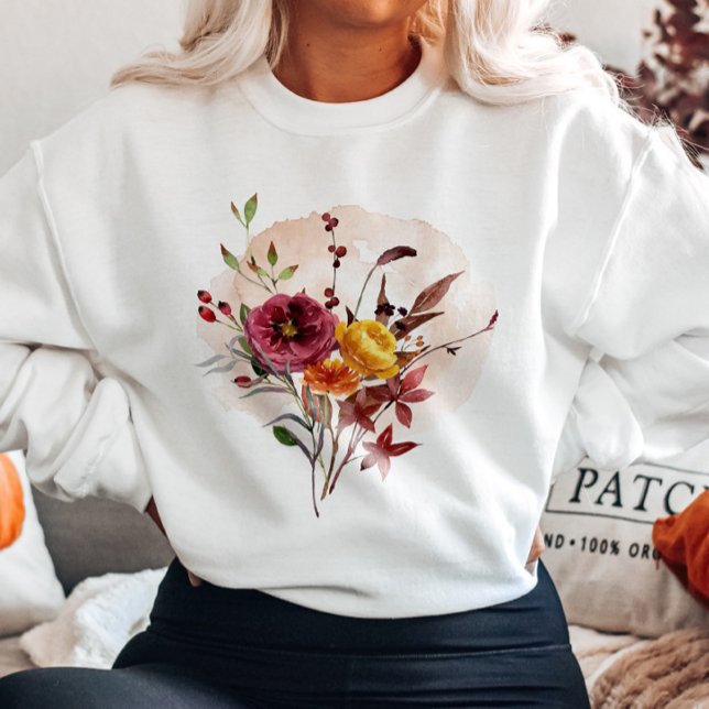 Fall Watercolor-Bouquet Sweatshirt (Von Creator hochgeladen)