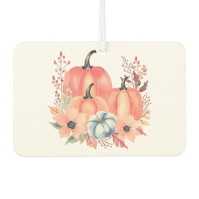 Fall Watercolor Pumpkin Boho Autolufterfrischer (Vorderseite)
