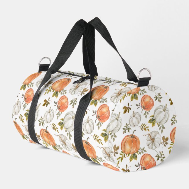 Fall Watercolor Pumpkin Pattern Duffle Bag (Linke Seite)