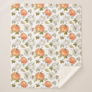 Fall Watercolor Pumpkin Pattern Sherpadecke