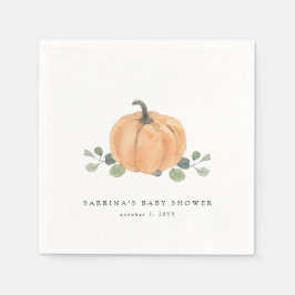 Fall Watercolor Pumpkin Serviette