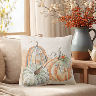 Fall Watercolor Pumpkins Kissen