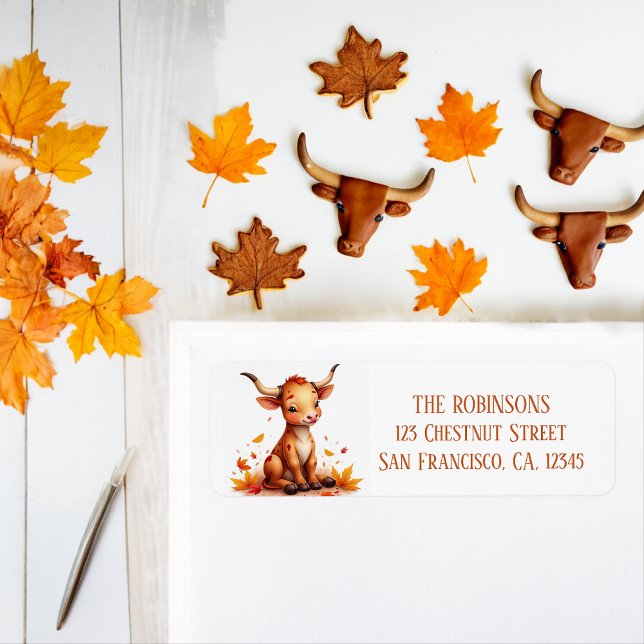 Fall Watercolor Texas Longhorn Calf (Von Creator hochgeladen)