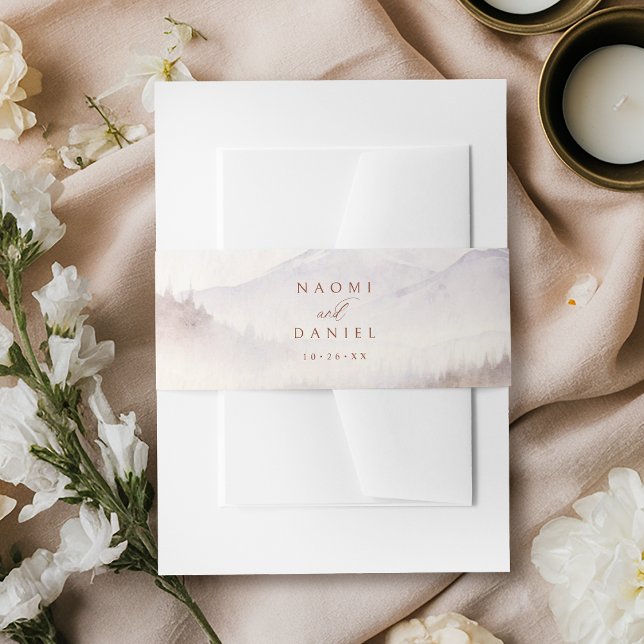 Fall Watercolor Wildflower Mountain Rustic Wedding Einladungsbanderole (Fall Watercolor Wildflower Mountain Rustic Wedding Invitation Belly Band)