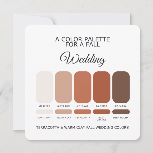 Fall Wedding Color Palette 2026 Card Einladung (Vorderseite)