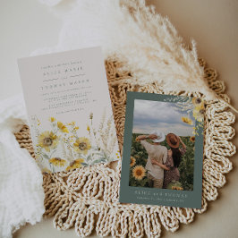 Fall Wedding Invitation, Sunflower Wedding Invite Einladung