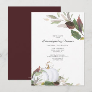 Fall WEIßER KÜRBIS Freunde geben Abendessen Einladung