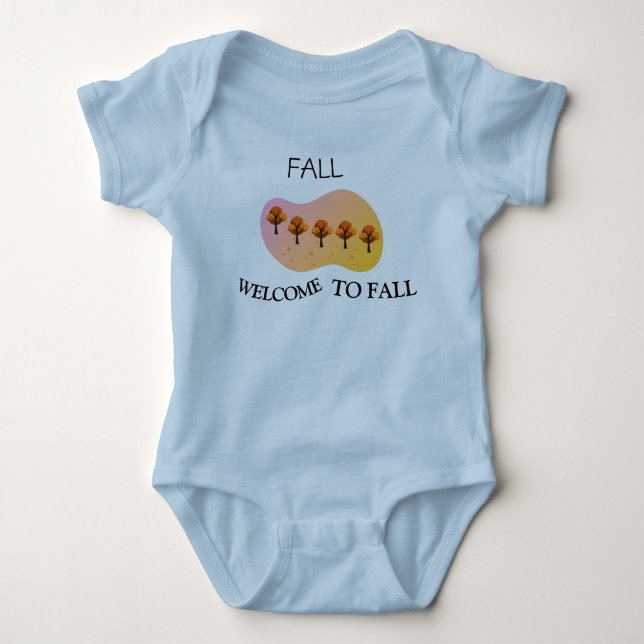 Fall Welcome To Fall Baby Light Blue Bodysuit Strampler (Vorderseite)