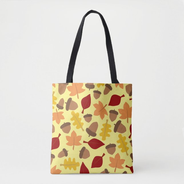 Fall-Wetter-Blätter-und Eichel-Taschen-Tasche (Vorderseite)