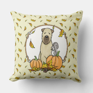 Fall Wheaten Terrier (Wheaten 1b2) Pumpkins Niedli Kissen