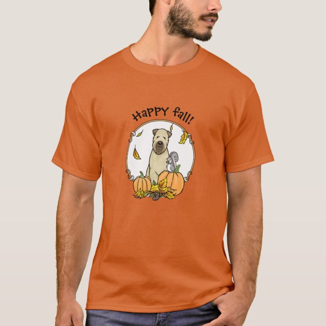 Fall Wheaten Terrier (Wheaten 1b2) Pumpkins Niedli T-Shirt (Vorderseite)