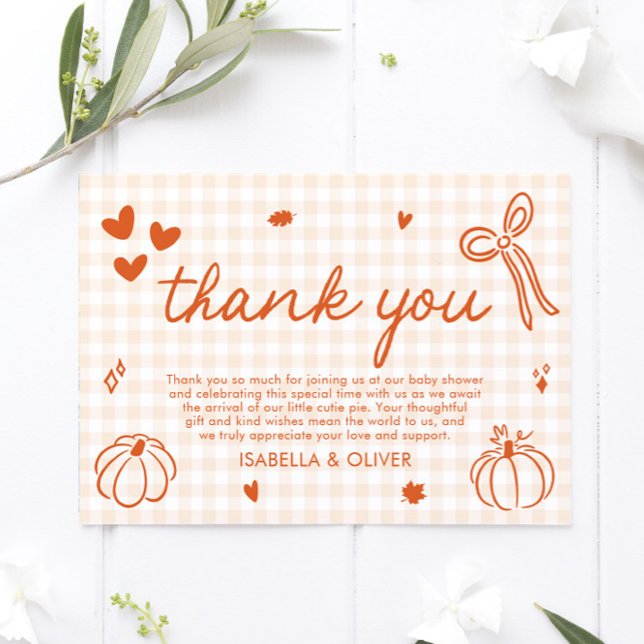 Fall Whimsical A Little Pumpkin Danke Karte (Fall Whimsical A Little Pumpkin Thank you card)