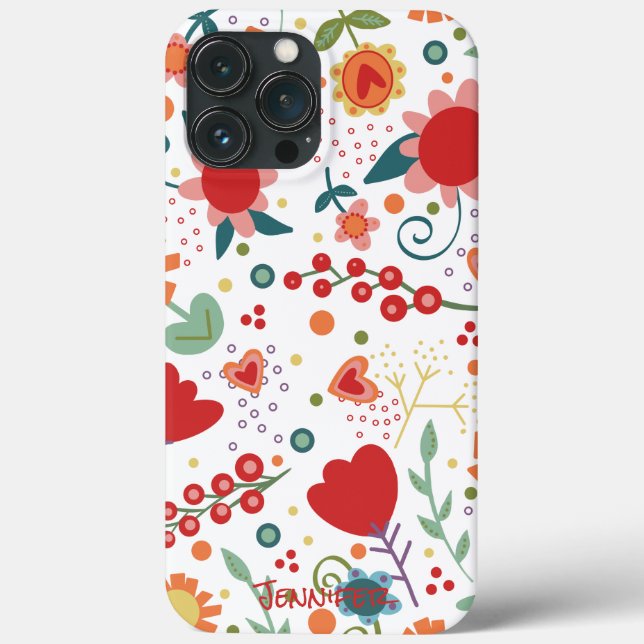 Fall Whimsical Floral Inspirivity Custom Blumen Ca Case-Mate iPhone Hülle (Rückseite)