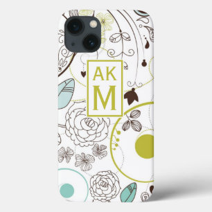 Fall Whimsy Floral Muster Monogram iPad Mini iPhone 13 Hülle