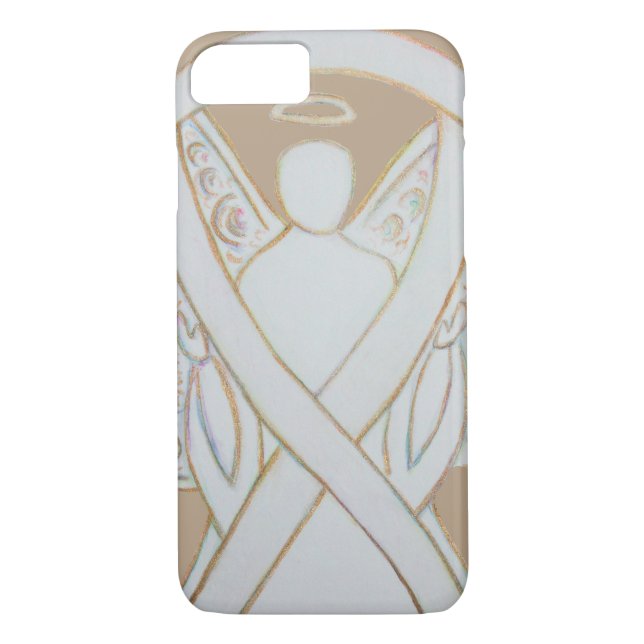 Fall "White Awareness Ribbon Angel Custom iPhone 7 Case-Mate iPhone Hülle (Rückseite)