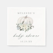 Fall White & Gray Pumpkin Baby Dusche