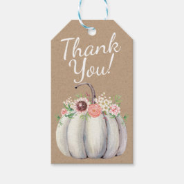 Fall White Pumpkin Baby Dusche Geschenkanhänger