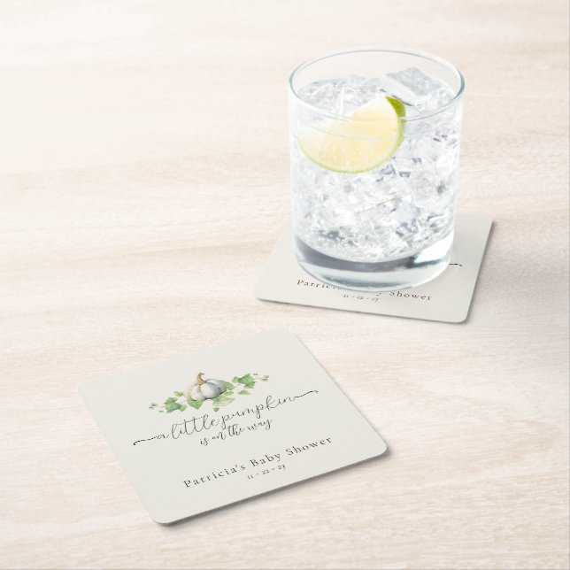 Fall White Pumpkin Baby Duschplatz Untersetzer (Vor Ort)