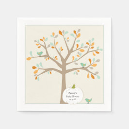 Fall White Pumpkin Babydusche mit Namensdatum Serviette