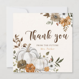 Fall White Pumpkin-Brautparty Dankeskarte