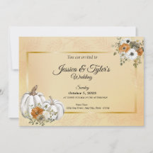 Fall White Pumpkin Roust Hochzeitseinladungen