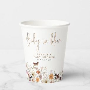 Fall Wild Blume Baby in Bloom Baby Dusche Pappbecher