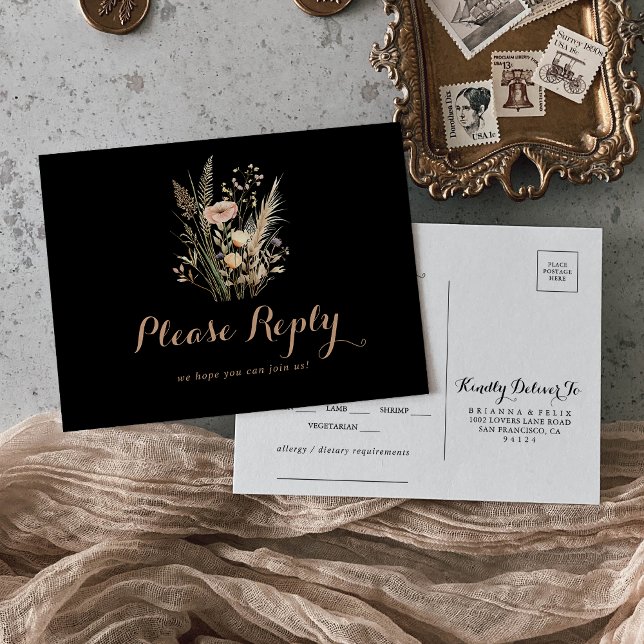 Fall Wild florales Menü Auswahl UAWG Postkarte (Von Creator hochgeladen)