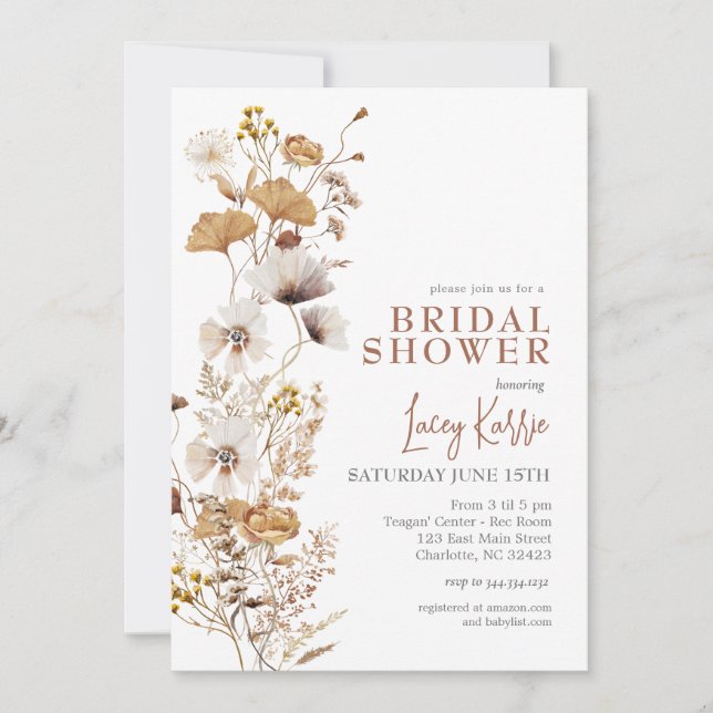 Fall Wildblume Einladung (Vorderseite)