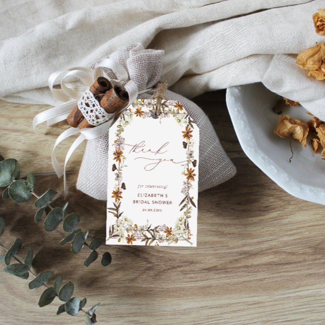 Fall Wildblume Elegantes Brautparty Geschenkanhänger (Von Creator hochgeladen)