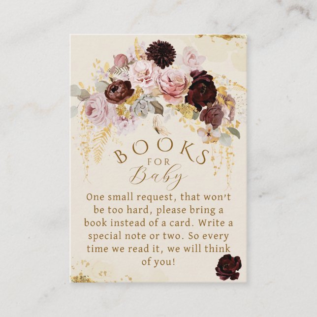 Fall Wildblume Gold Floral Baby Girl Dusche Begleitkarte (Vorderseite)
