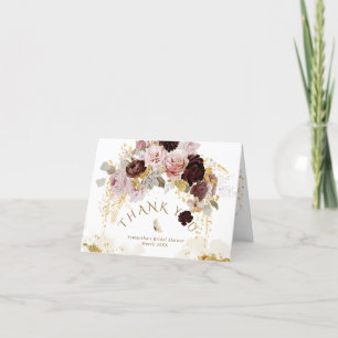 Fall Wildblume Gold Floral Brautparty Dankeskarte