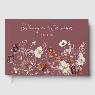 Fall Wildblume Mauve Wedding Gästebuch