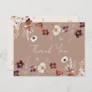 Fall Wildblume Meadow Wedding Vielen Dank Postkarte