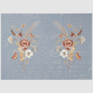 Fall Wildblume Pampas Grass Dusty Blue Decoupage Seidenpapier