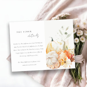 Fall Wildblume Pumpkin Wasserfarbe Hochzeitdetails Begleitkarte