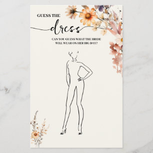 Fall Wildblume Raten Sie die Dress Shower Game Car Flyer