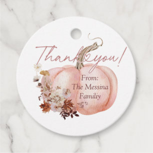 Fall Wildblumen Pink Pumpkin Vielen Dank für Tags Geschenkanhänger