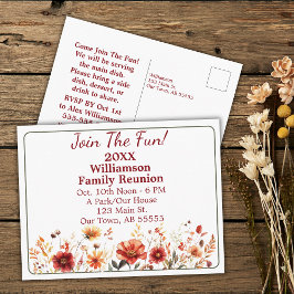 Fall Wildflower Join The Family Reunion Postcard Feiertagspostkarte