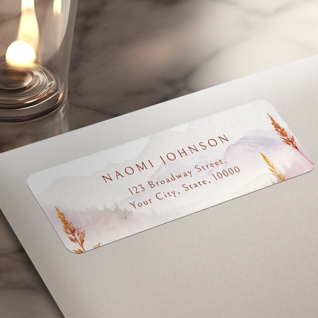 Fall Wildflower Mountain Rustic Return Address (Fall Wildflower Mountain Rustic Return Address Label)