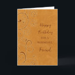 Fall Wirbel Friend Geburtstag Karte<br><div class="desc">Geburtstagskarte für Freunde mit einem Herbst Geburtstag mit orangen Wirbel Design und nachdenklichen Vers.</div>