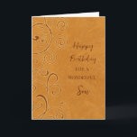 Fall Wirbel Son Birthday Karte<br><div class="desc">Geburtstagskarte für einen Sohn mit einem Herbst Geburtstag mit orangefarbenen Wirbel Design und nachdenklichem Vers.</div>