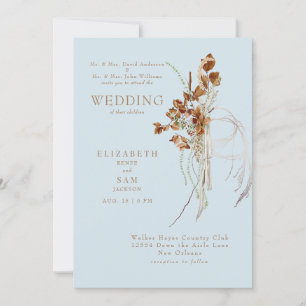 Fall Wispy Boho Sky Blue Beide Eltern Einladung