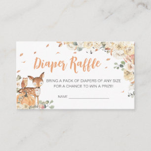 Fall Woodland Animals Baby Dusche Windeln Raffel Begleitkarte