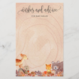 Fall Woodland Animals Babyduschkarte