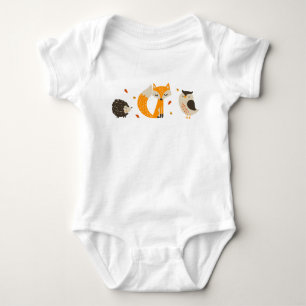 Fall Woodland Baby Strampler